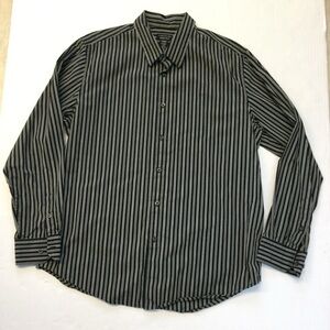 Structure premium‎ Woven 100% Cotton Button Up Striped Long Sleeve Career/Casual